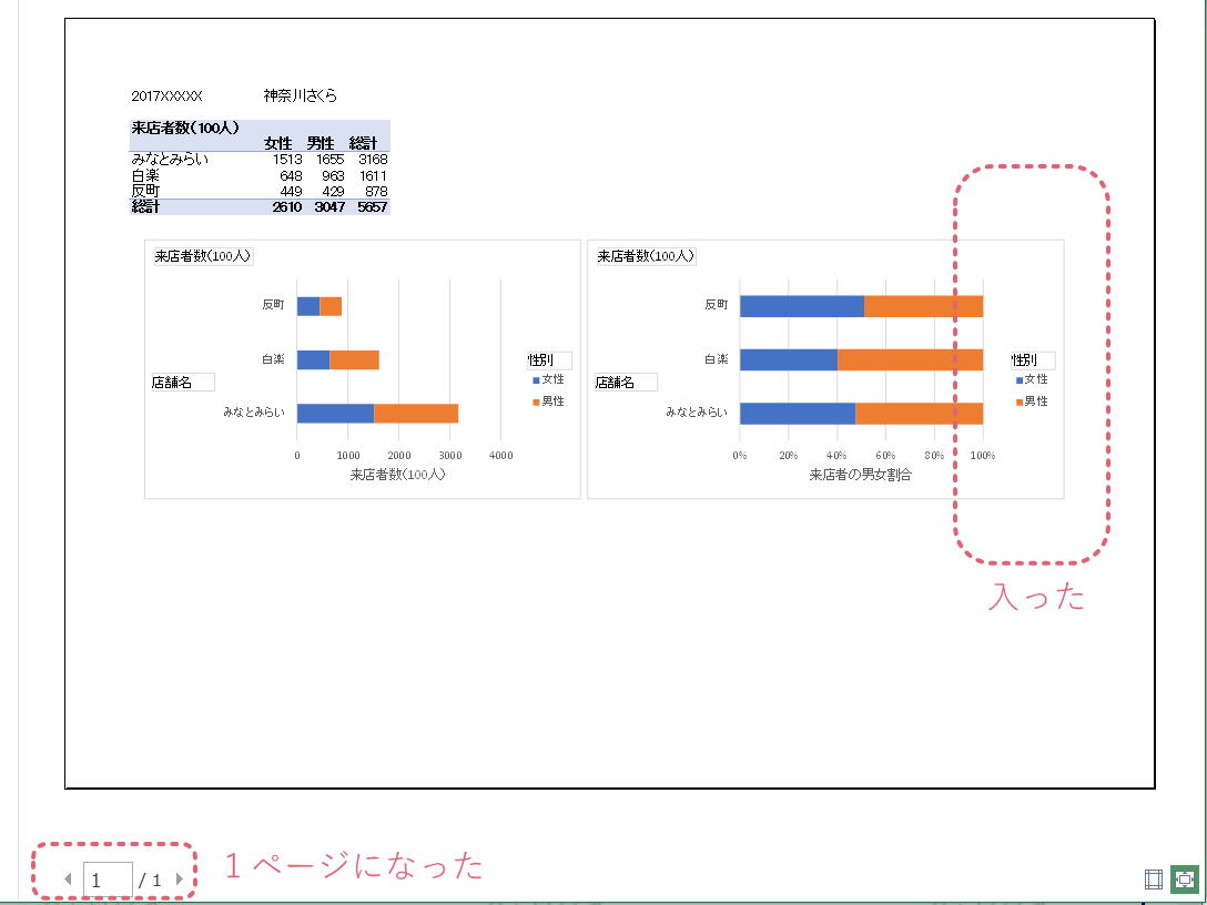 印刷の設定 大きな表を思い通りに印刷する